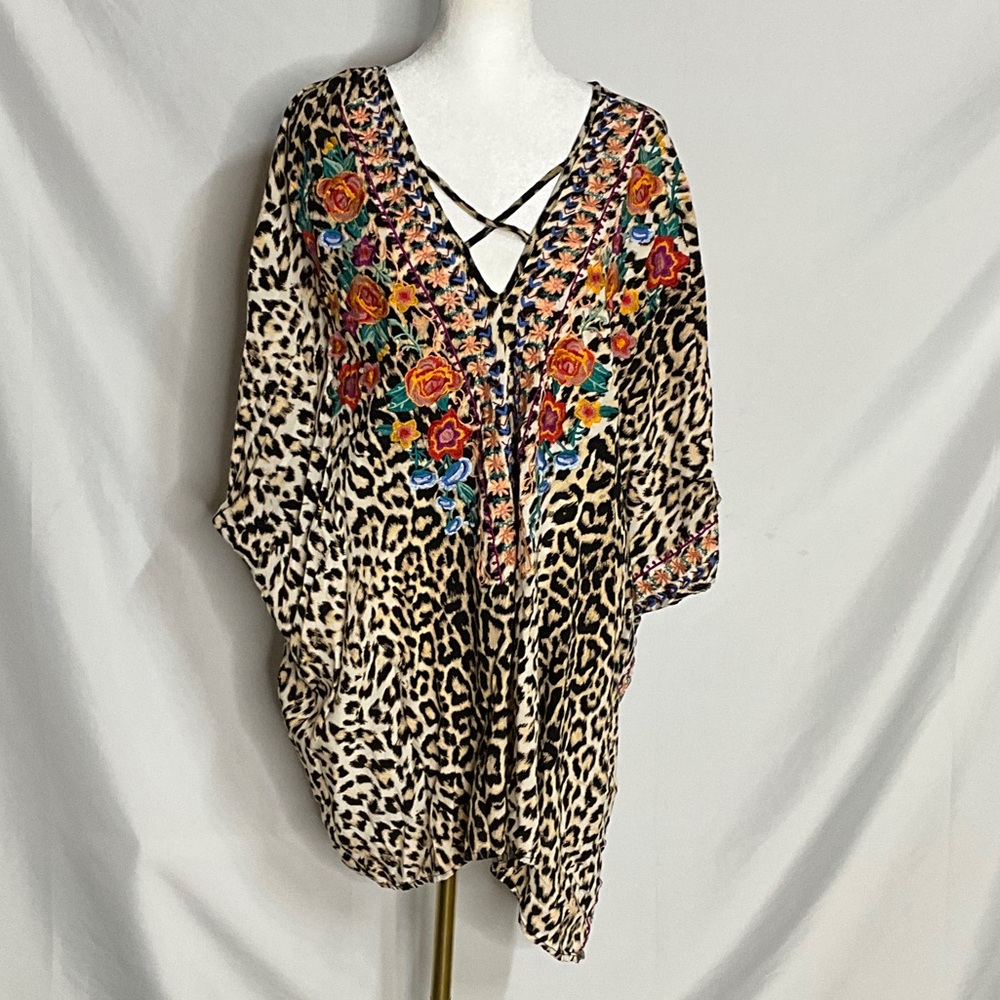 ODDY Multicolor Floral Leopard Tunic